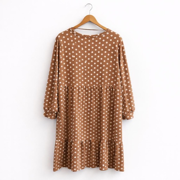 Joe Fresh Dresses & Skirts - Joe Fresh Brown Polka Dot Long Sleeve Dress